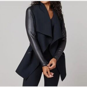 Spanx drape front jacket, never worn. NWOT. Size medium, black. Never worn.